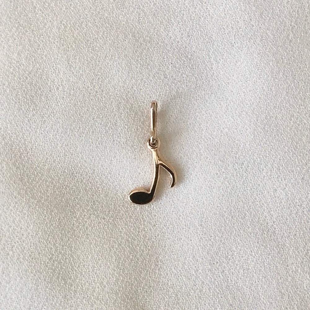 Vintage Gold-Tone Music Note Pendant